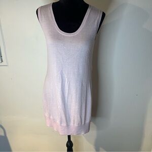 BROWN ALLAN 1883 blush pink vest womens size S merino wool and cashmere